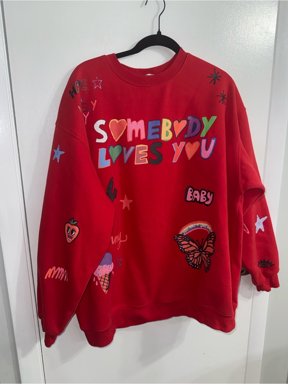 Mayfair Group x ISCREAMCOLOUR "Somebody Loves You" crewneck RARE $128 Size L/XL - Picture 3 of 8